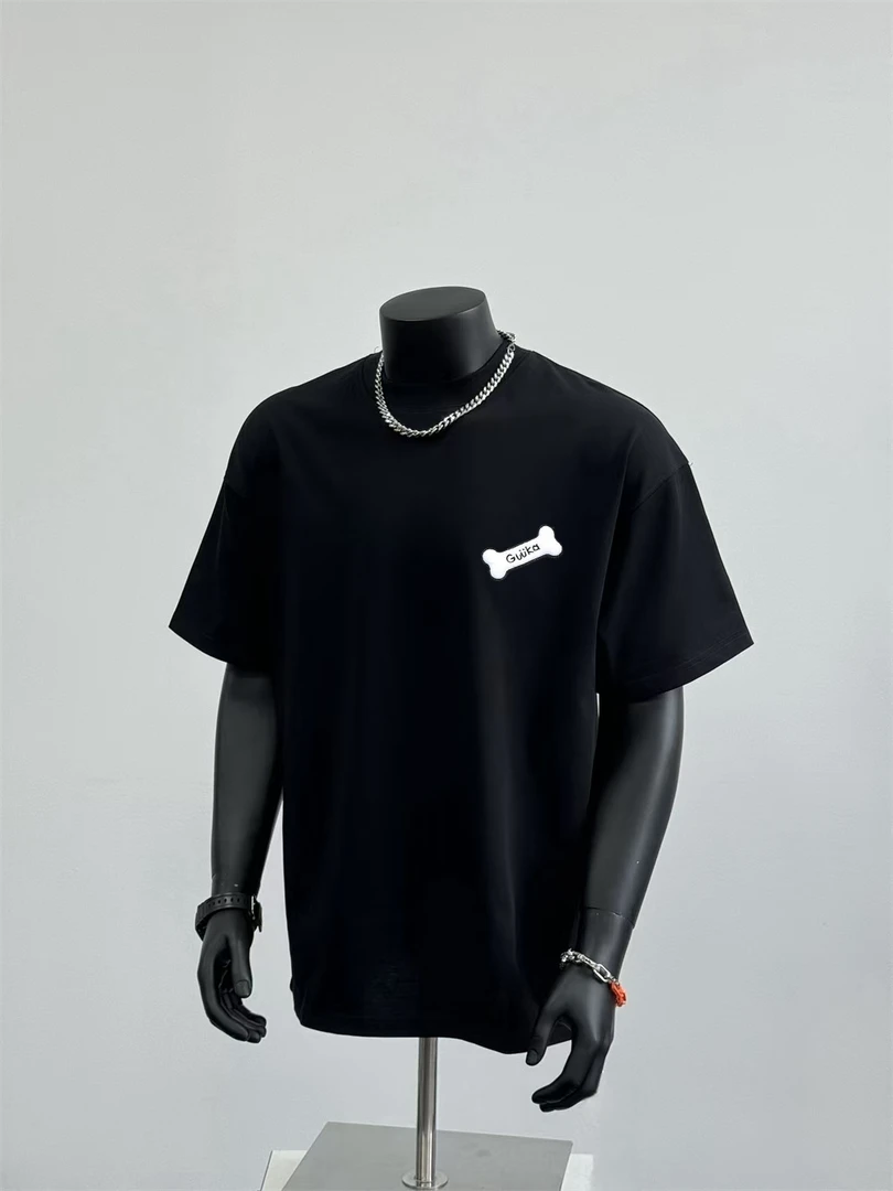 230g！重磅不透夏季潮流美式简约趣味圆领短袖t恤百搭宽松上衣透气