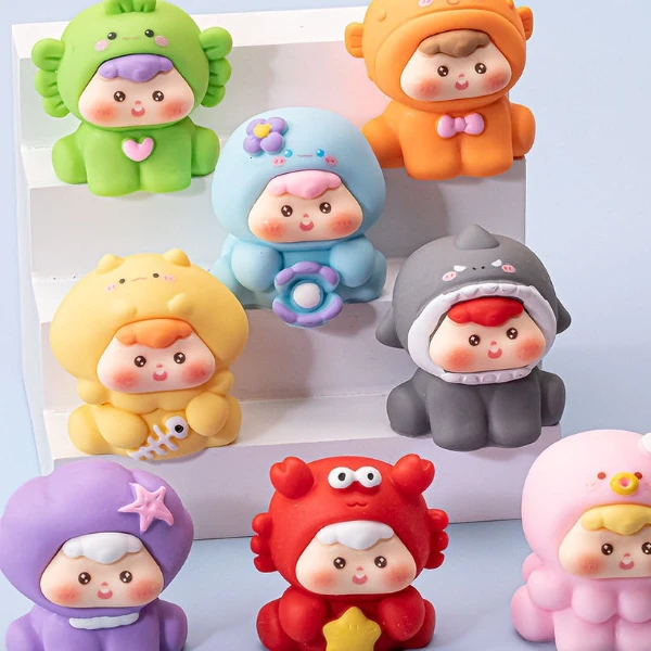 【双许愿+九宫格】手感漆海洋动物崽崽diy饰品树脂小摆件