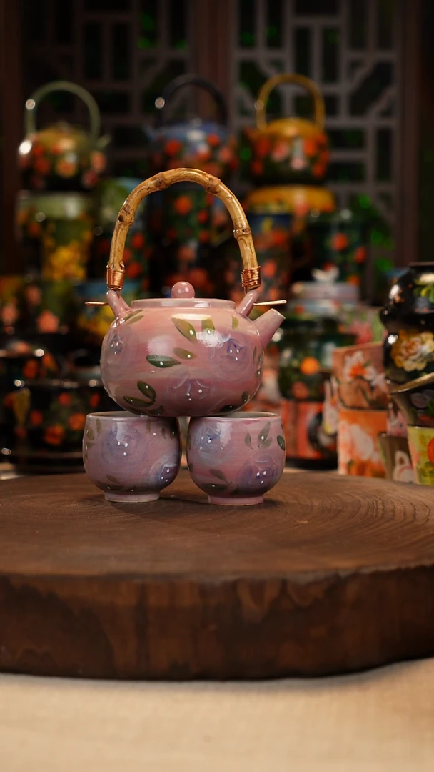 油画 手绘 釉 下彩三件套