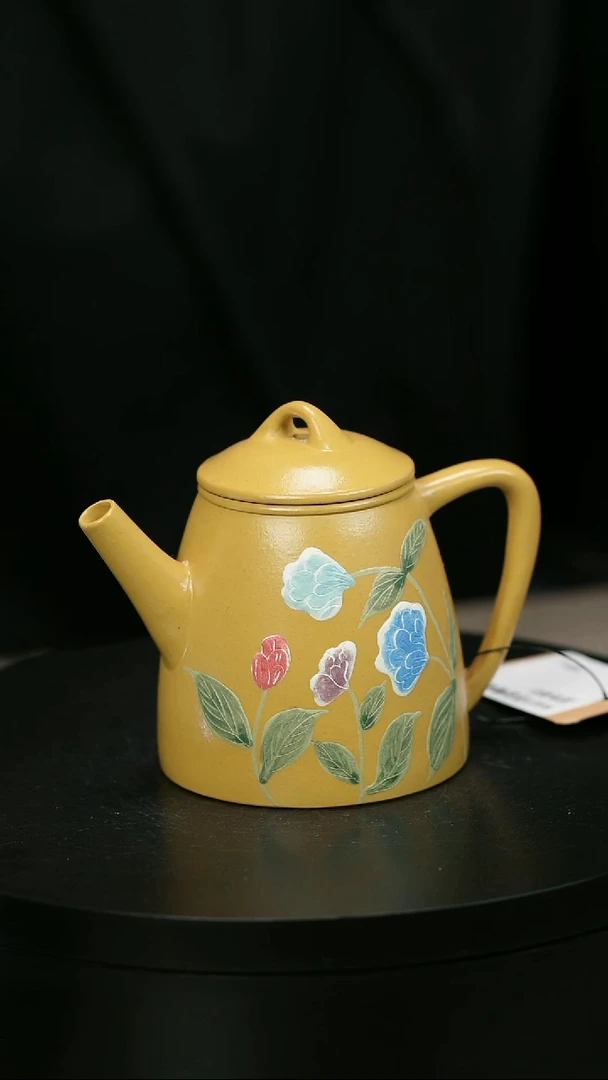 茶壶紫砂探***哥H1873苏爱蘭黄金朱泥高荷叶