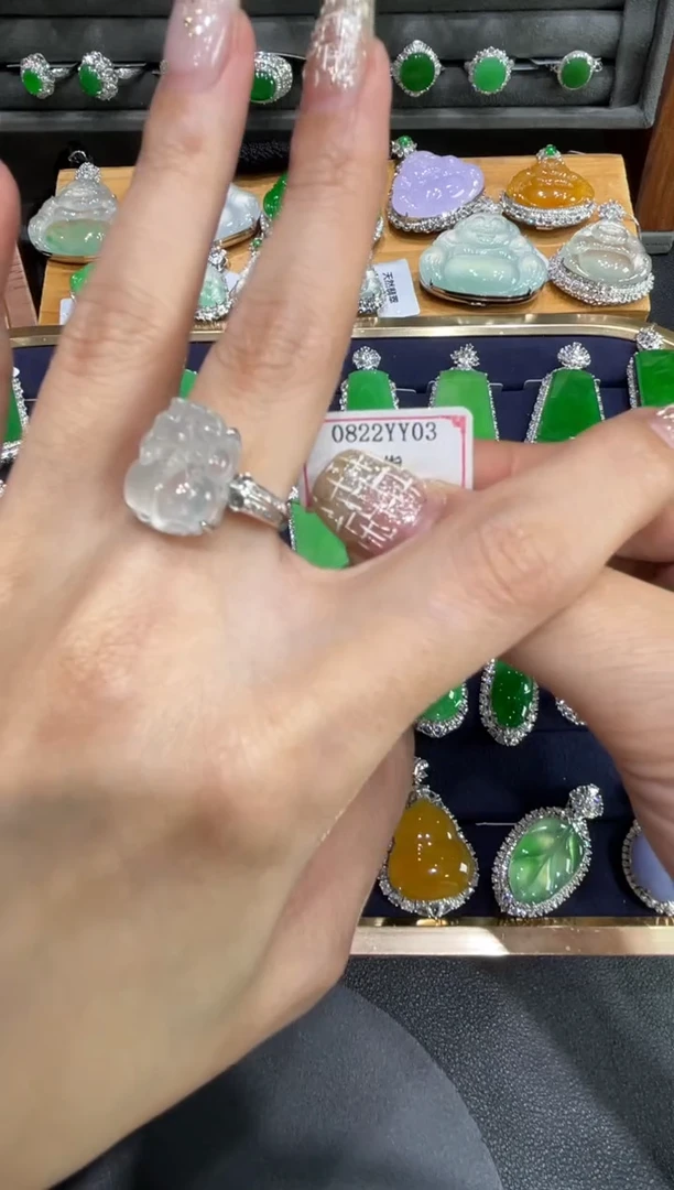 18K金镶嵌戒指翡翠0822YY03