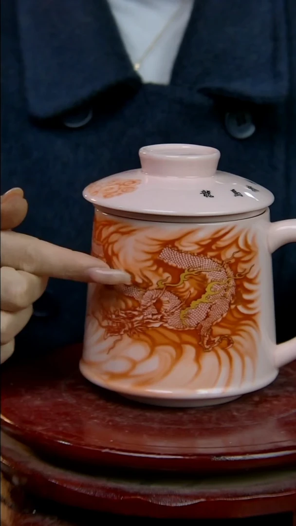 摆件陶稀土龙马精神办公杯