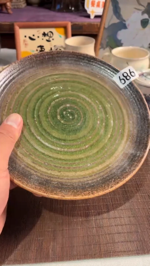 餐具H****.989 墨绿直边盘1个