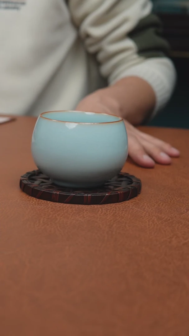 【闪购商品】杯汝州原产地原矿釉天青大禅定杯