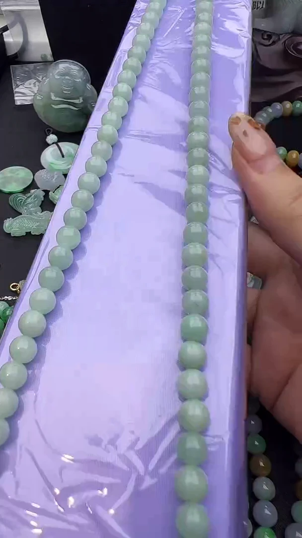 未镶嵌手串翡翠苹果绿长珠