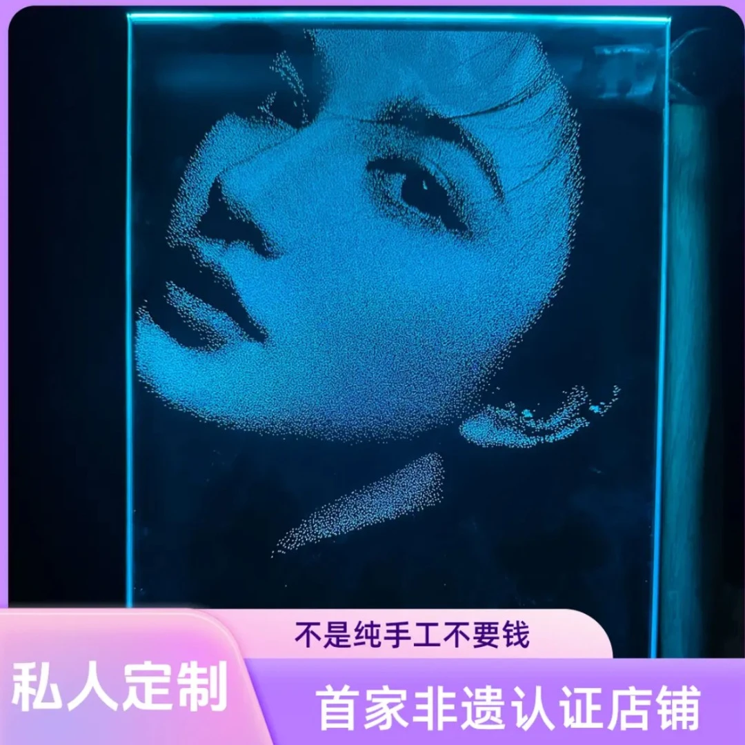 平安夜圣诞节礼物女友送爱人礼物推荐锤子玻璃画定制生日纪念日