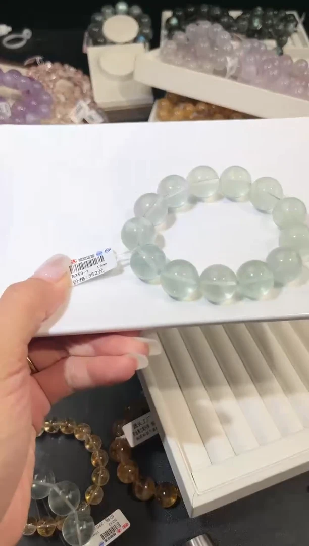 手链未镶嵌萤石多样性发一Q47奶绿17mm