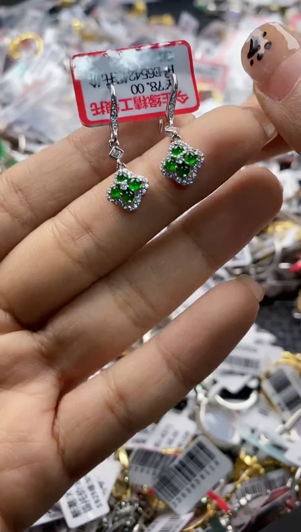 银S925镶嵌戒指翡翠777     10