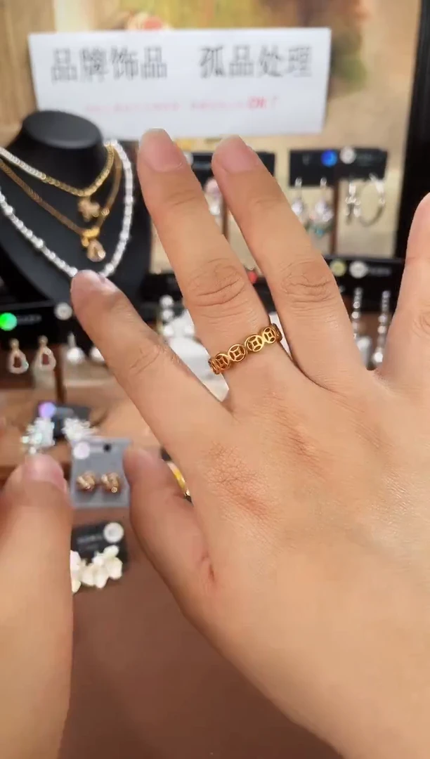 合金925银锆石戒指7667