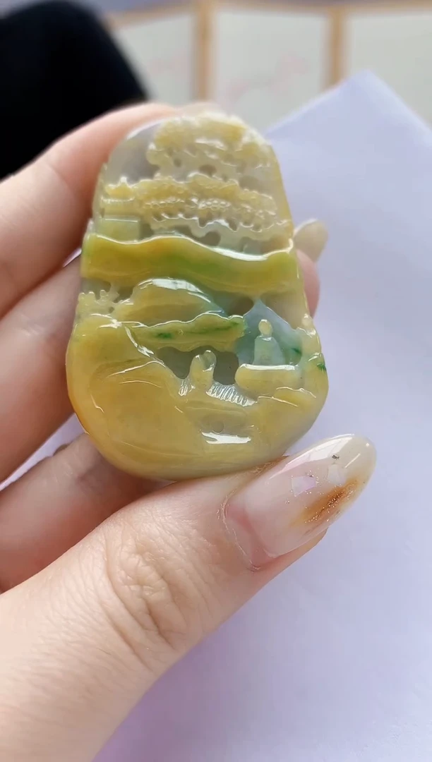 未镶嵌定制翡翠5145jw-毛货挂件90