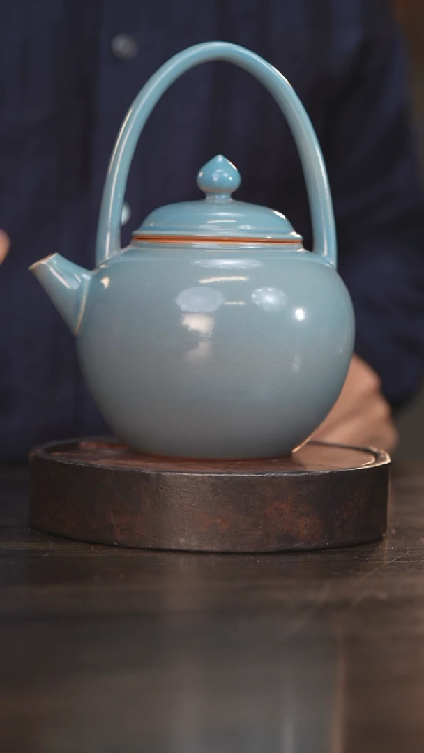 【闪购商品】杯47柴房陶瓷丨蓝色提梁壶