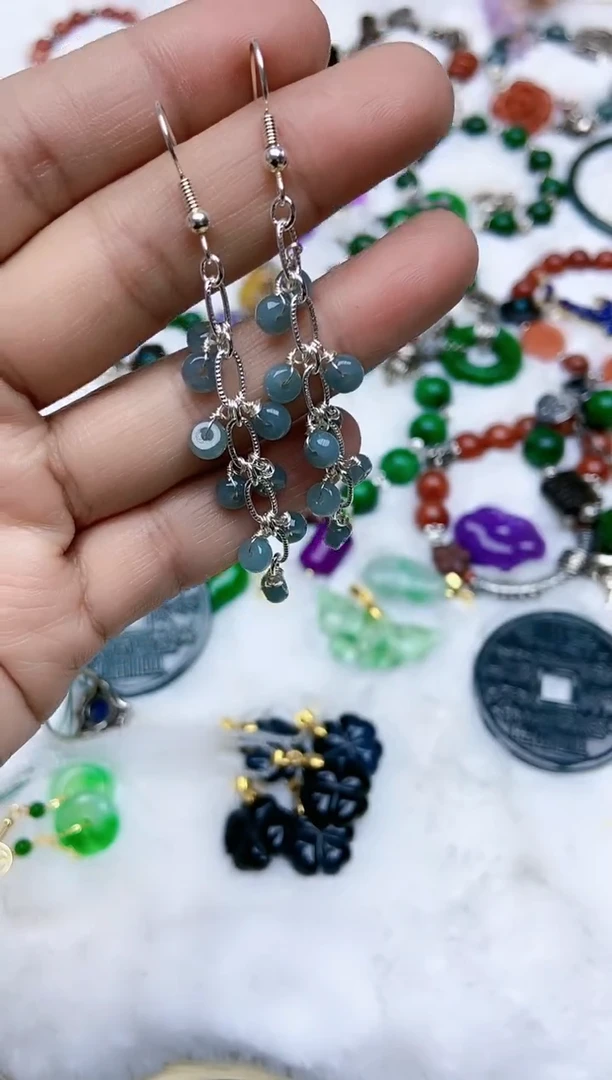 【闪购商品】翡翠耳饰未镶嵌A04FDGDSGSDG