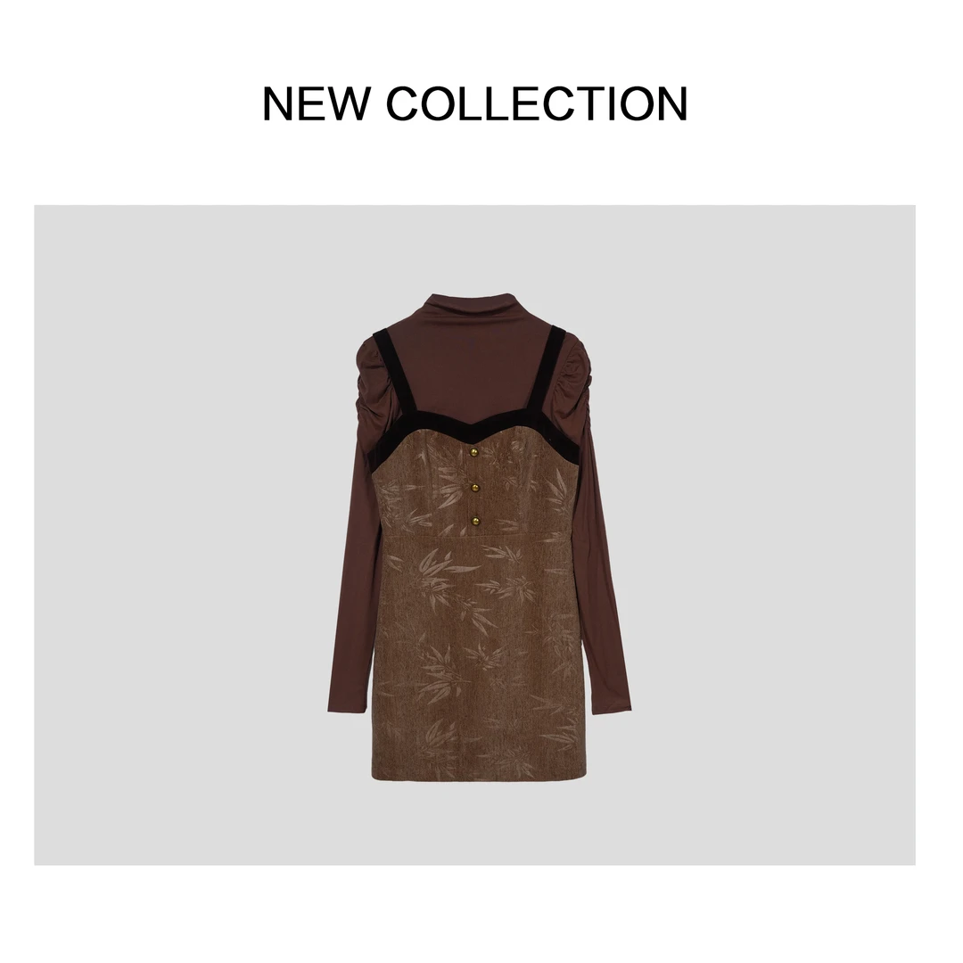 《婷婷专属》D3F58053 新款打底衫+连衣裙套装