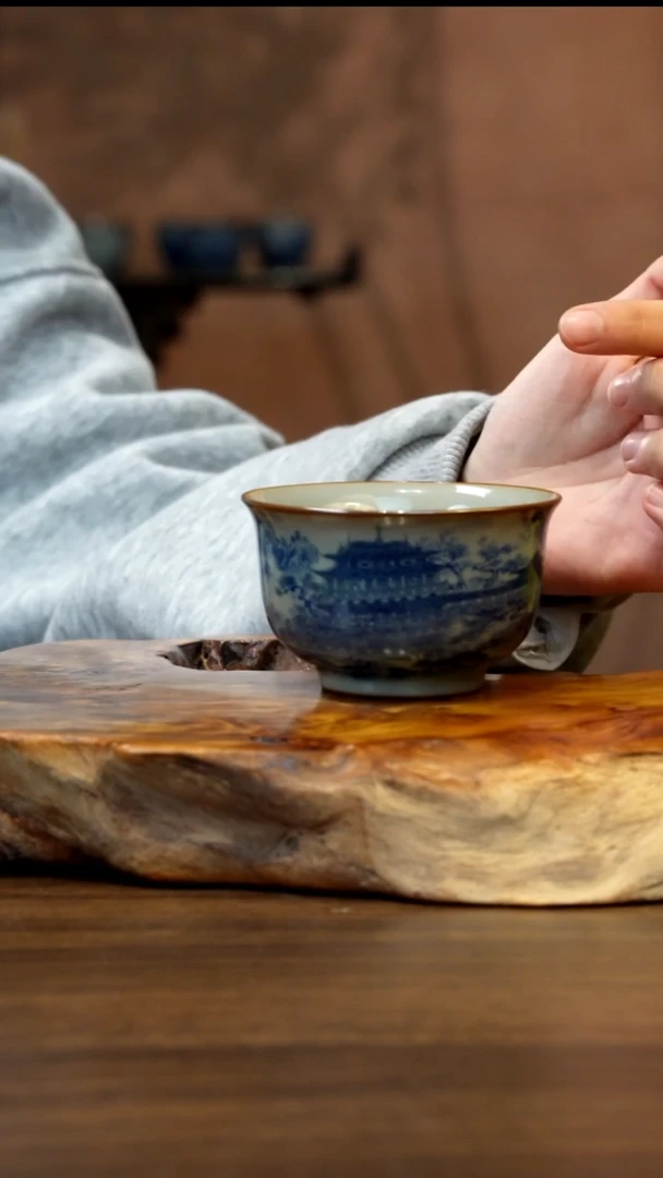 景德镇陶瓷岳阳楼儒士杯