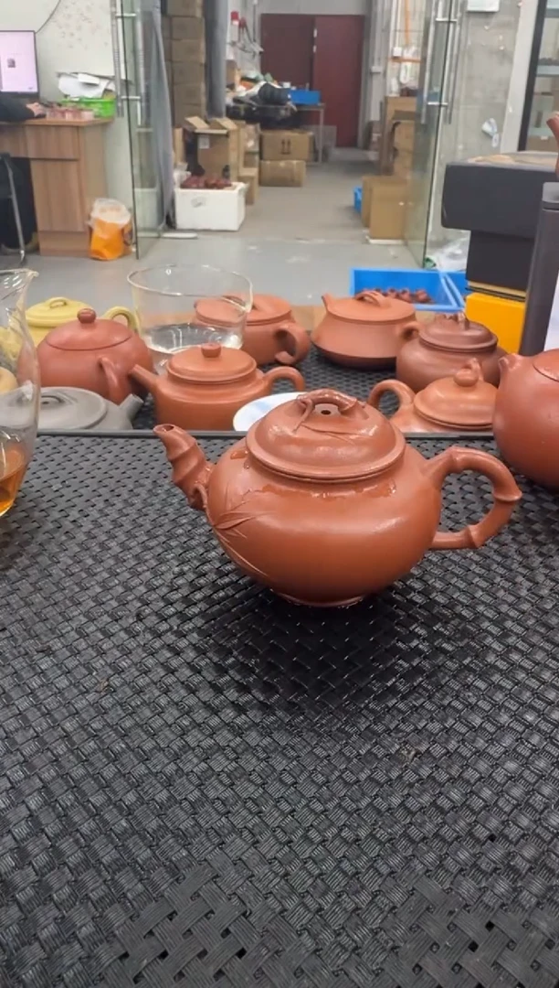 茶壶紫砂全手工 老朱泥 竹报春140CC