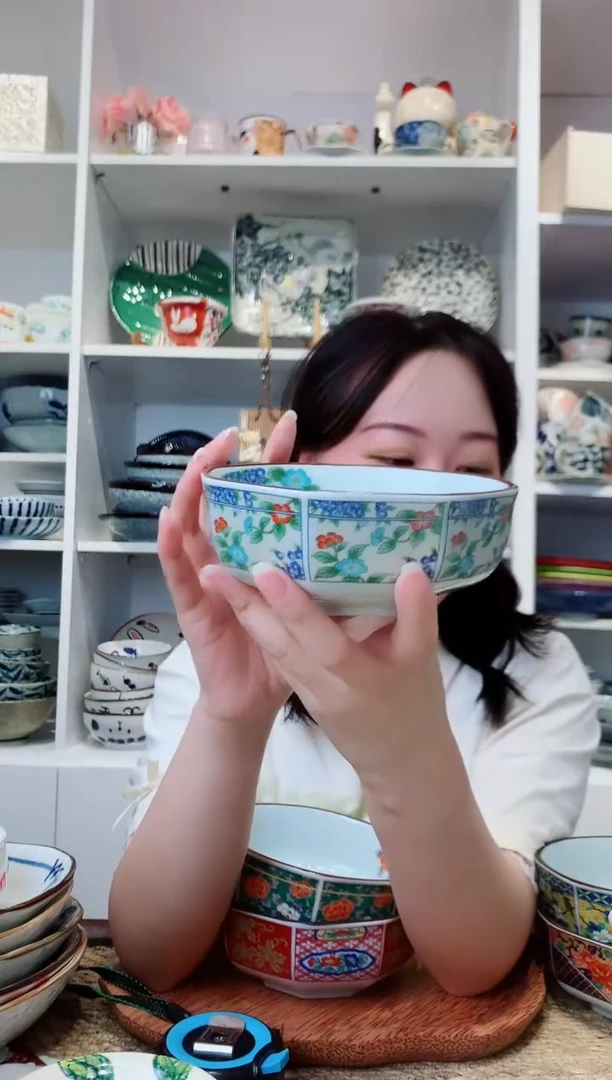 陶瓷茶银彩八角钵13.5cm