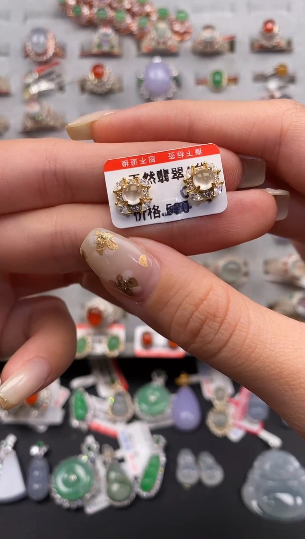 银S925镶嵌戒指翡翠天然A货翡翠38