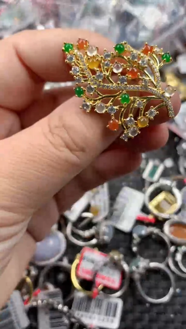 银S925镶嵌戒指翡翠444   7