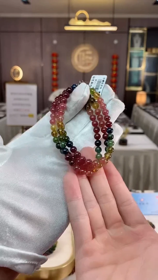 【闪购商品】碧玺三圈手串6mm+未镶嵌（多样性发一条）xion