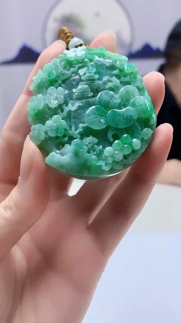 【闪购商品】定制翡翠未镶嵌5152zm-毛货挂件山水346