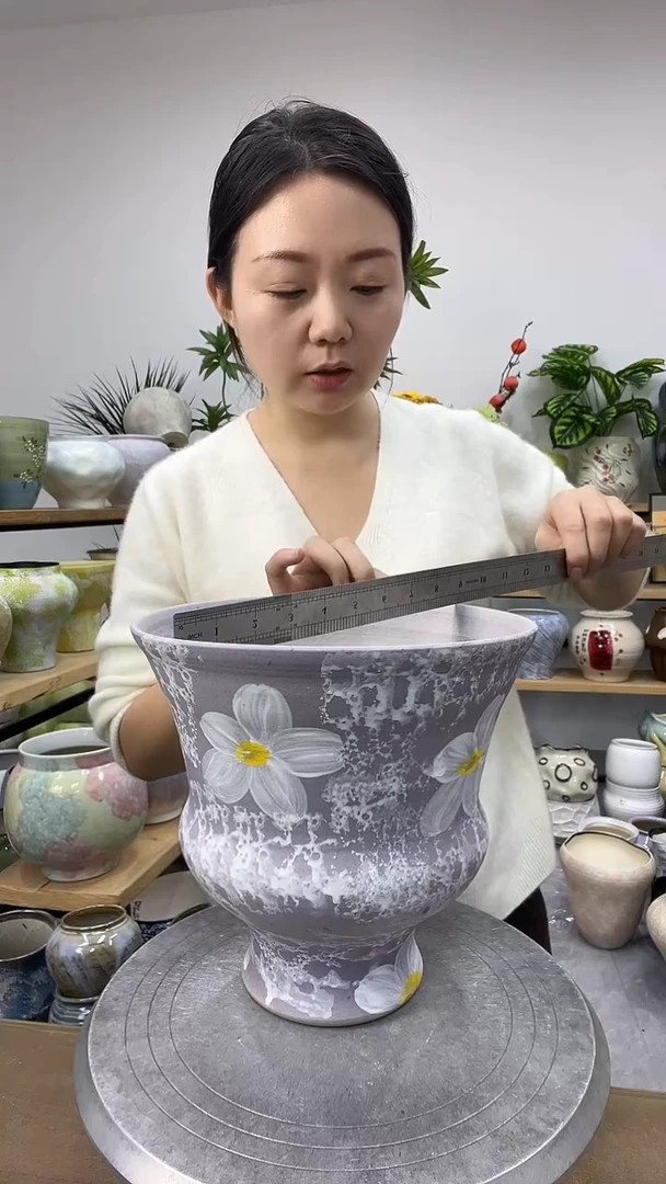 9.7陶瓷花盆直播链接高.      口22