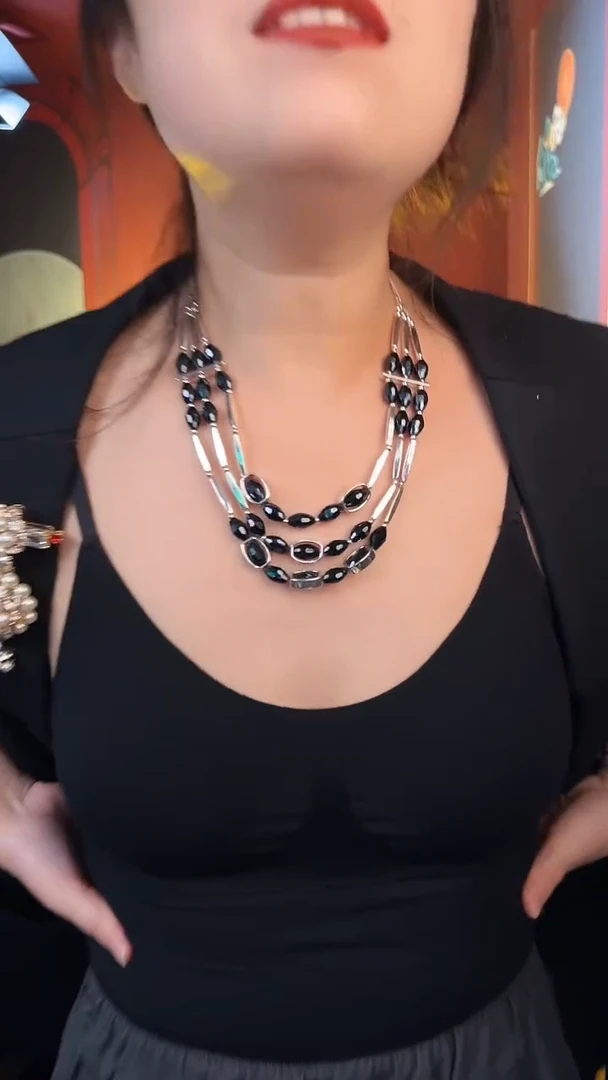 合金无合金无孤品不折腾系列银黑色多层项链套装