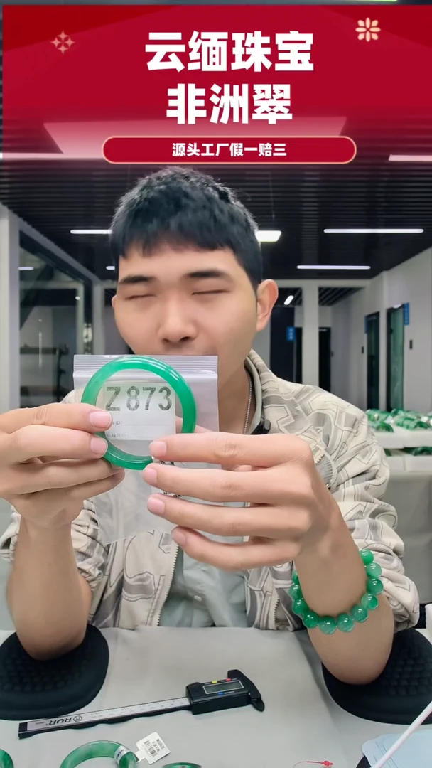 未镶嵌手镯石英质玉（非洲翠）62圈口Z873