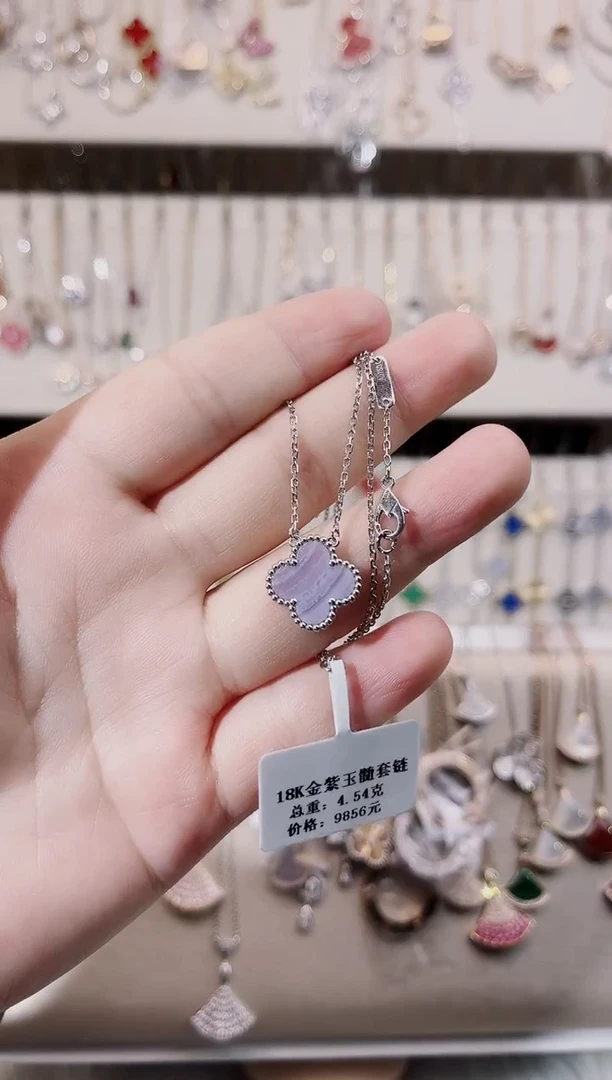 【闪购商品】玉髓套链18K金镶嵌18K金镶嵌 K白