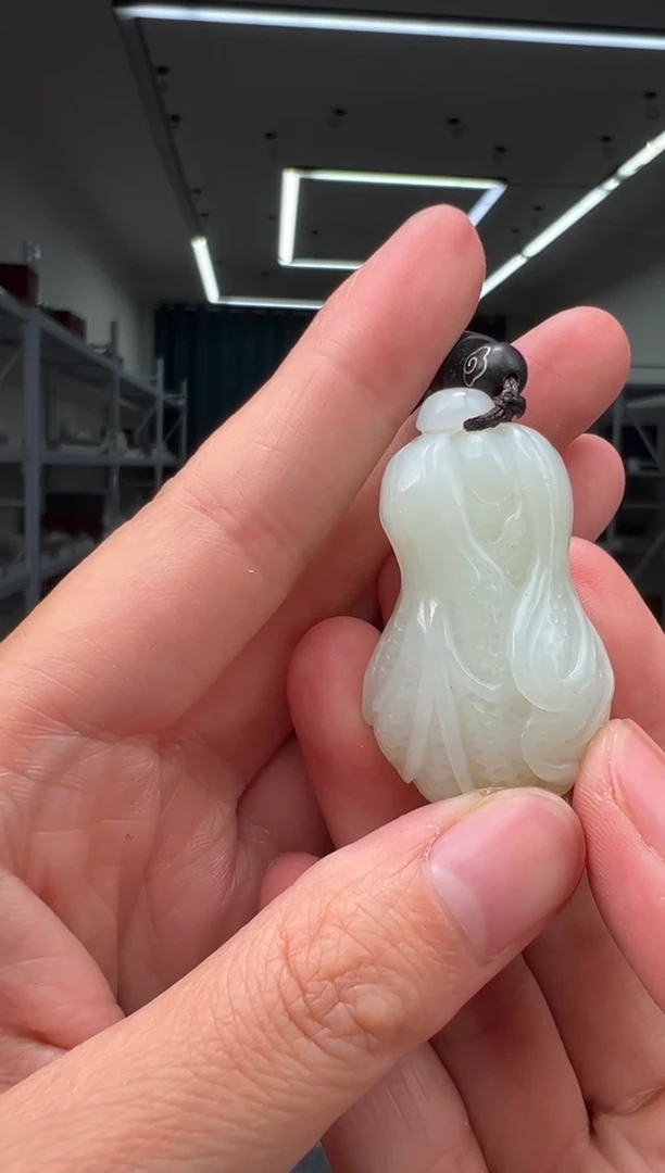 和田玉未镶嵌挂件白菜