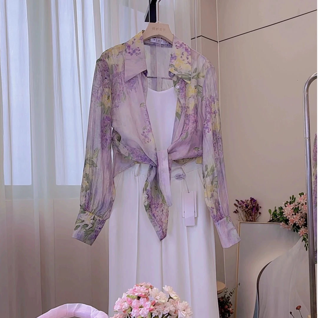 CS1246莫奈花园系列《繁花》防晒衬衫时尚莱赛尔天丝面料