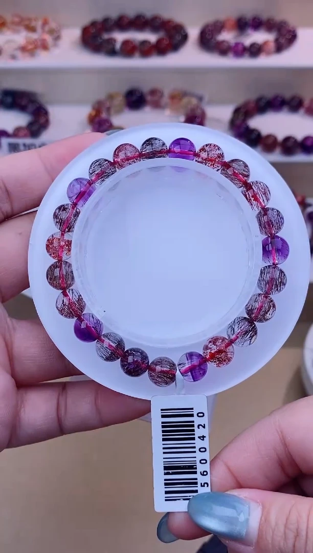 未镶嵌手串水晶黑加仑超七单圈8m+