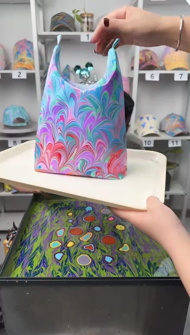 棉贝壳纹水拓包包