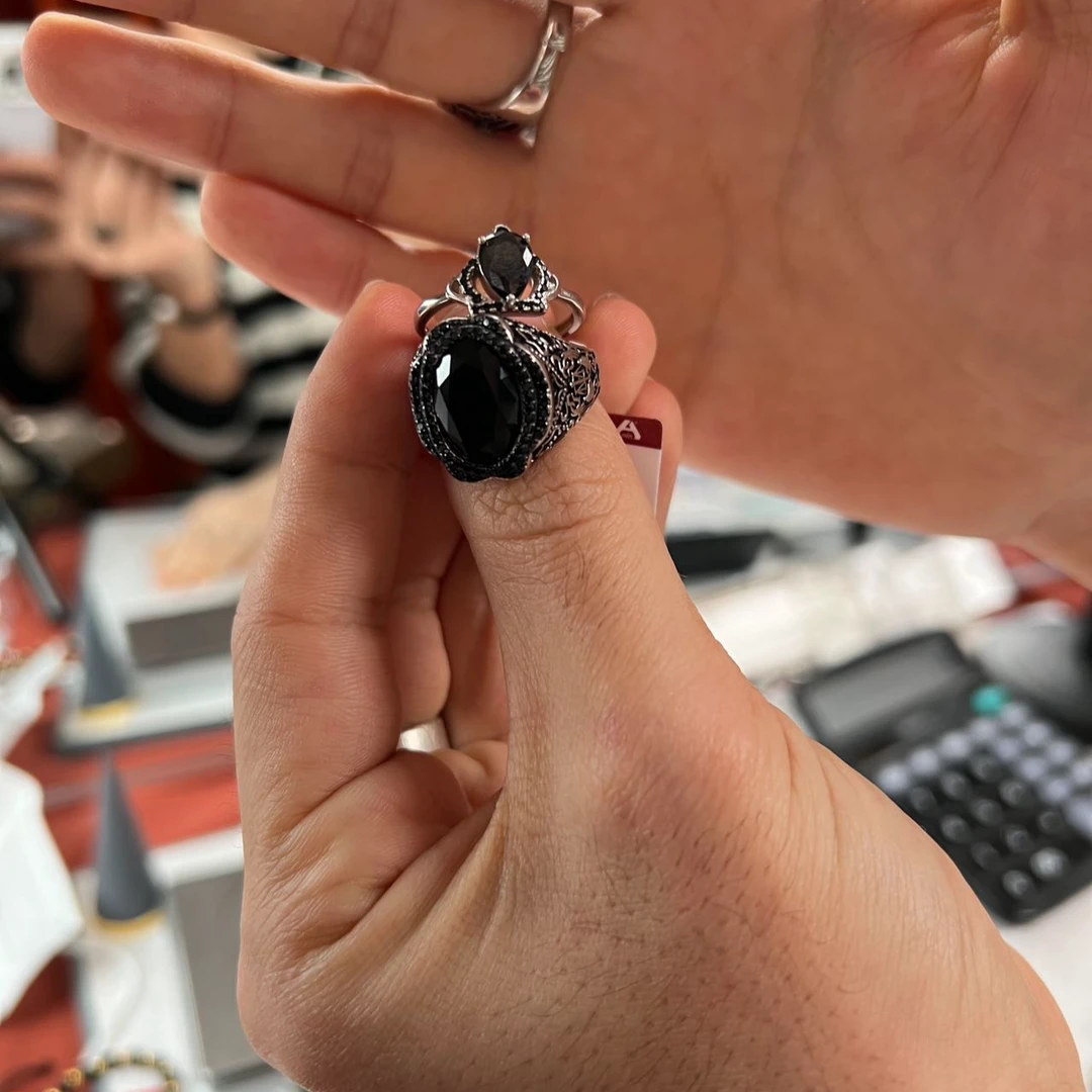 足银莫桑石戒指 爱敏首饰戒指