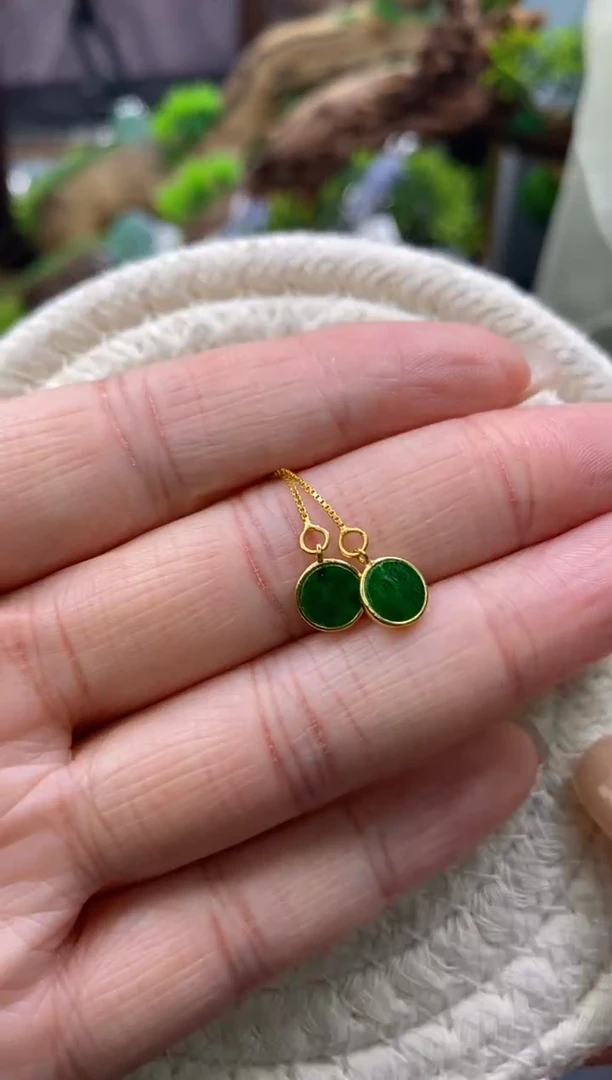 颈饰银S925镶嵌翡翠净货13486