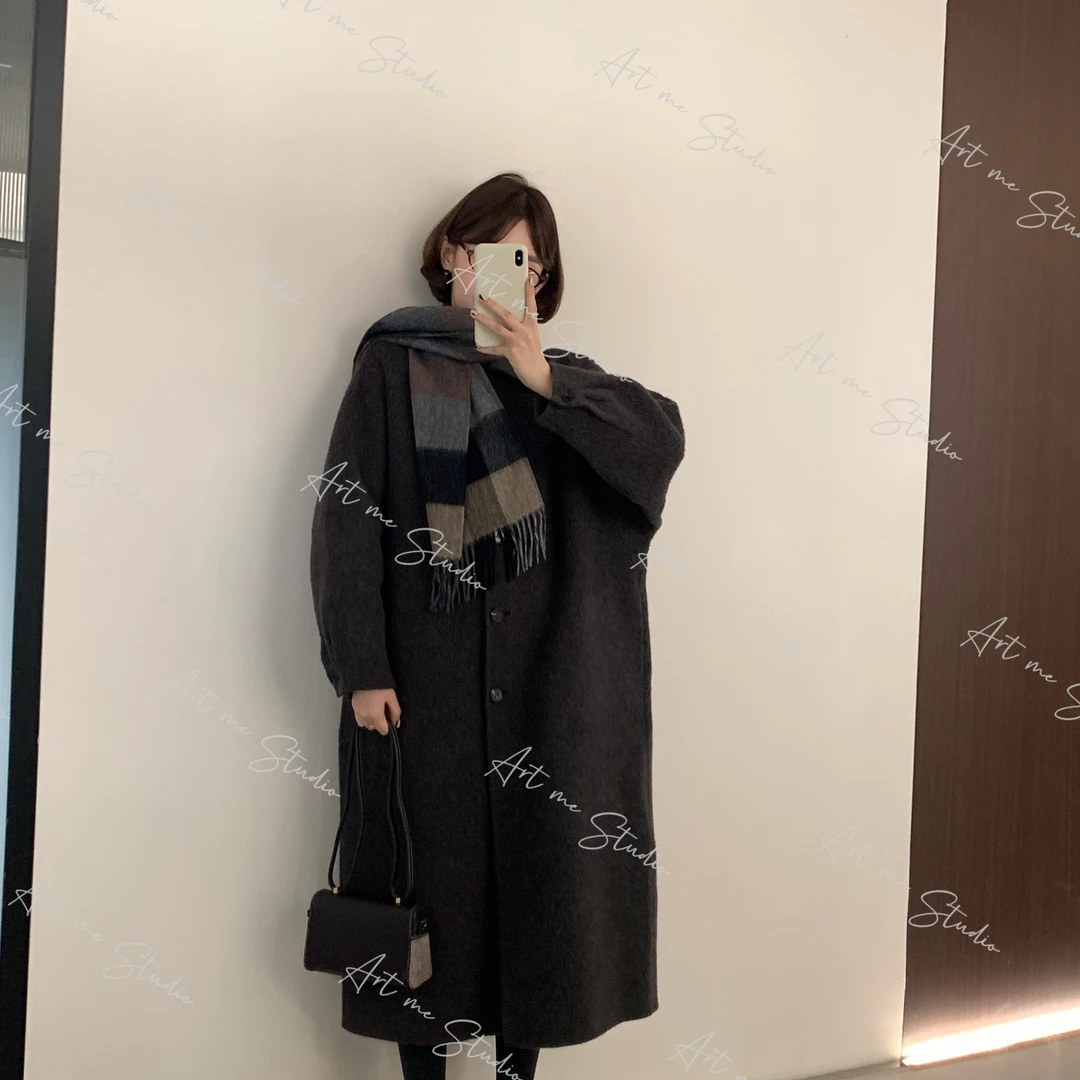 3姐【ART ME】苏力绵羊毛肌理廓形比例松弛感两色大衣1123w24512a