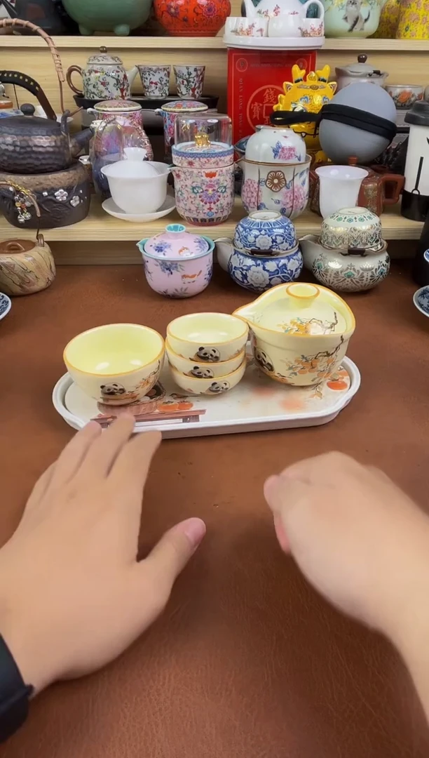 陶瓷茶具摆件旅行套组