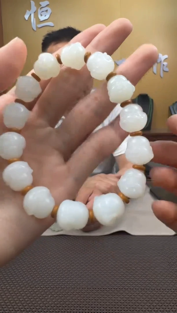 和田玉未镶嵌颈饰手串14mm