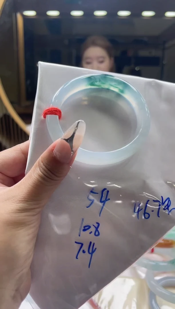 未镶嵌手镯翡翠【顶呱呱珠宝】天然缅甸A货翡翠手镯54贵妃