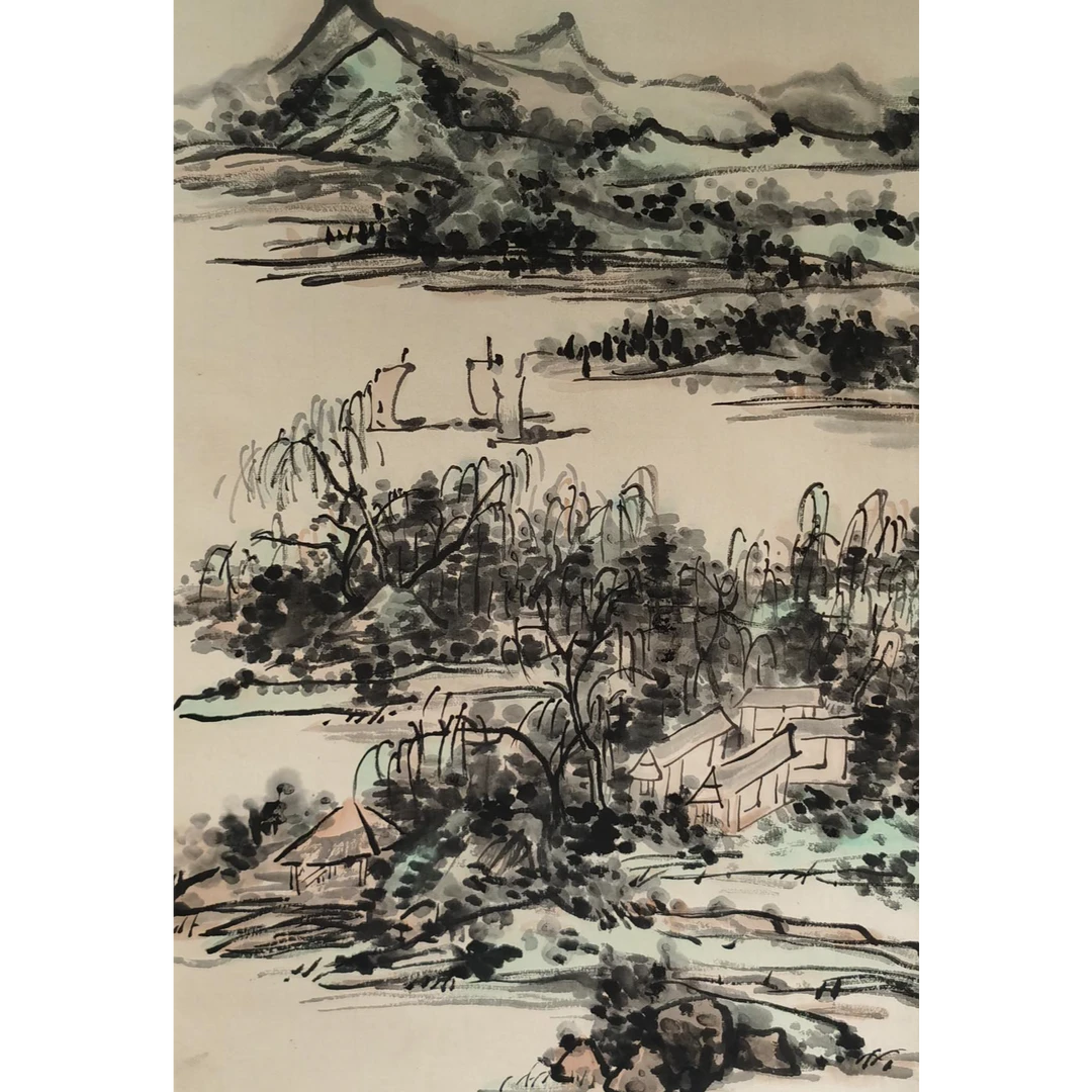 【辽拍】V250709-2-420《山水》（3.2平尺) 纸本镜片  ws12