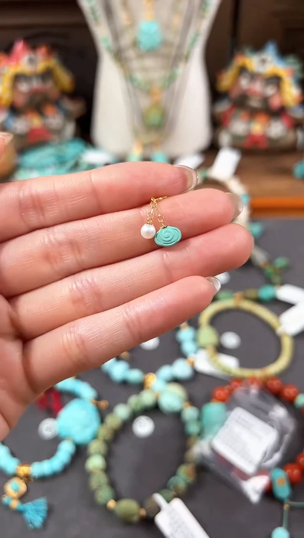 【闪购商品】绿松石提溜18K金镶嵌绿松石提溜