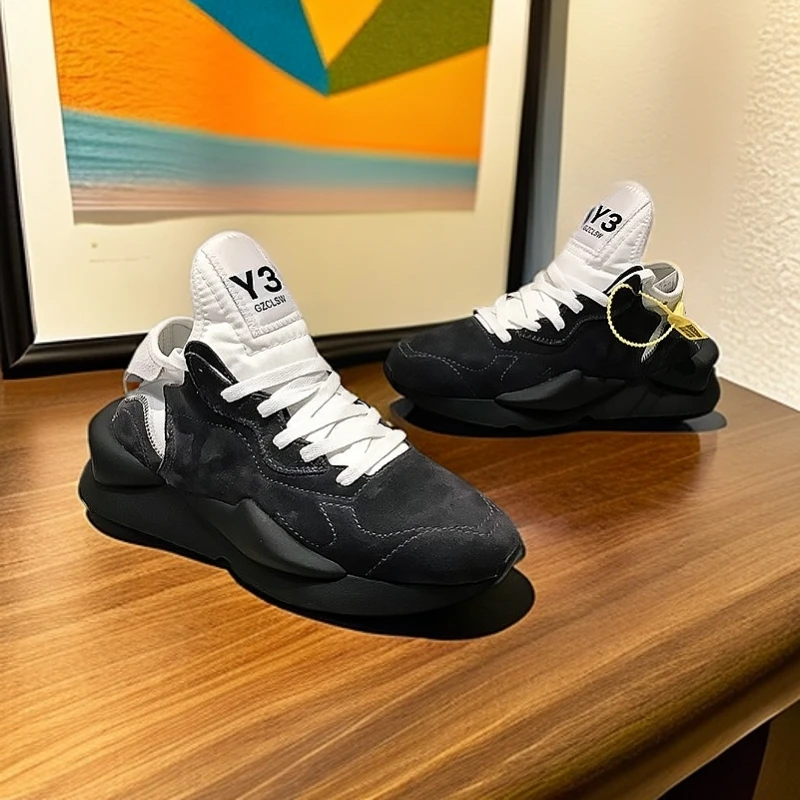 Y3GZCLSW黑武士男鞋2025春夏真皮老爹鞋情侣款时尚百搭运动休闲鞋