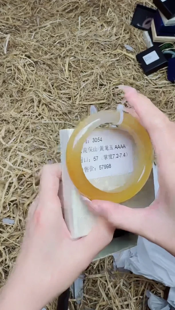 未镶嵌手镯石英质玉3054--圈口57