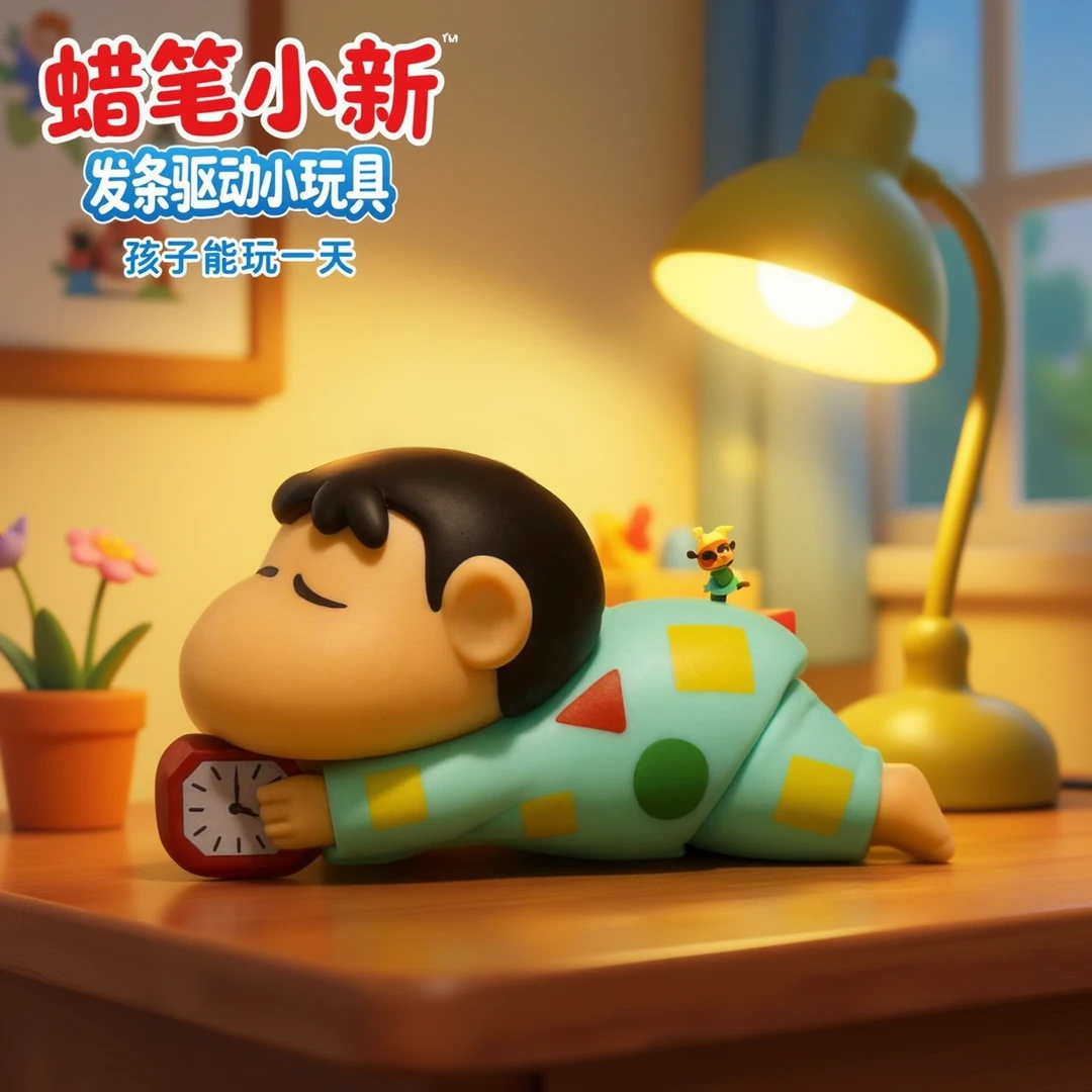 蜡笔小新爬行发条动感生活可动潮系列玩手创意玩具摆件玩偶礼物