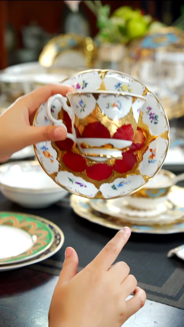 瓷片咖啡杯碟  1套