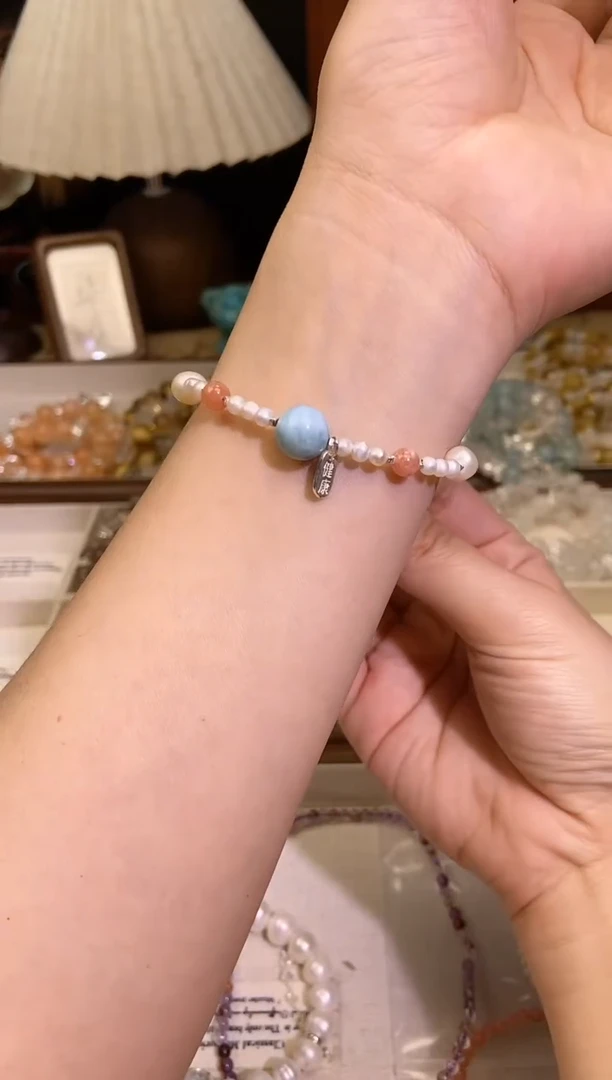 【闪购商品】淡水珍珠手绳银S925镶嵌374