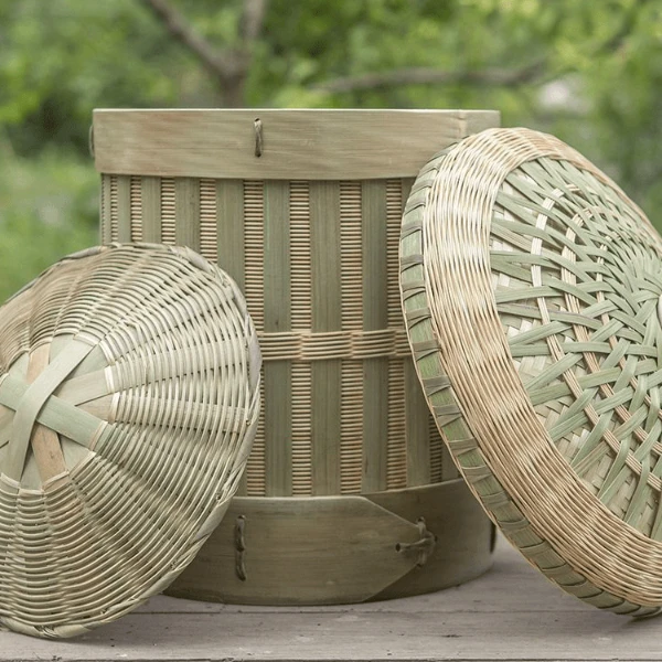 竹桶甑子家用老式竹制甑子煮饭木桶蒸饭竹子蒸饭桶手工编织竹制品