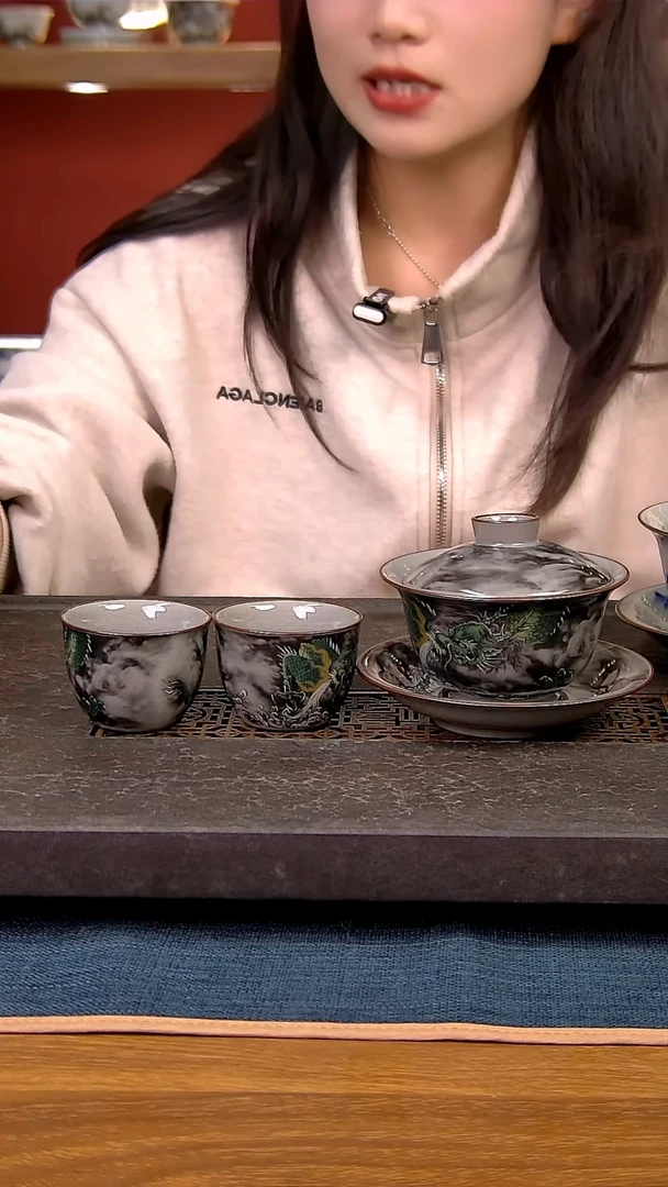 简装家用款3件套 老陶泥开片纹陶瓷茶具