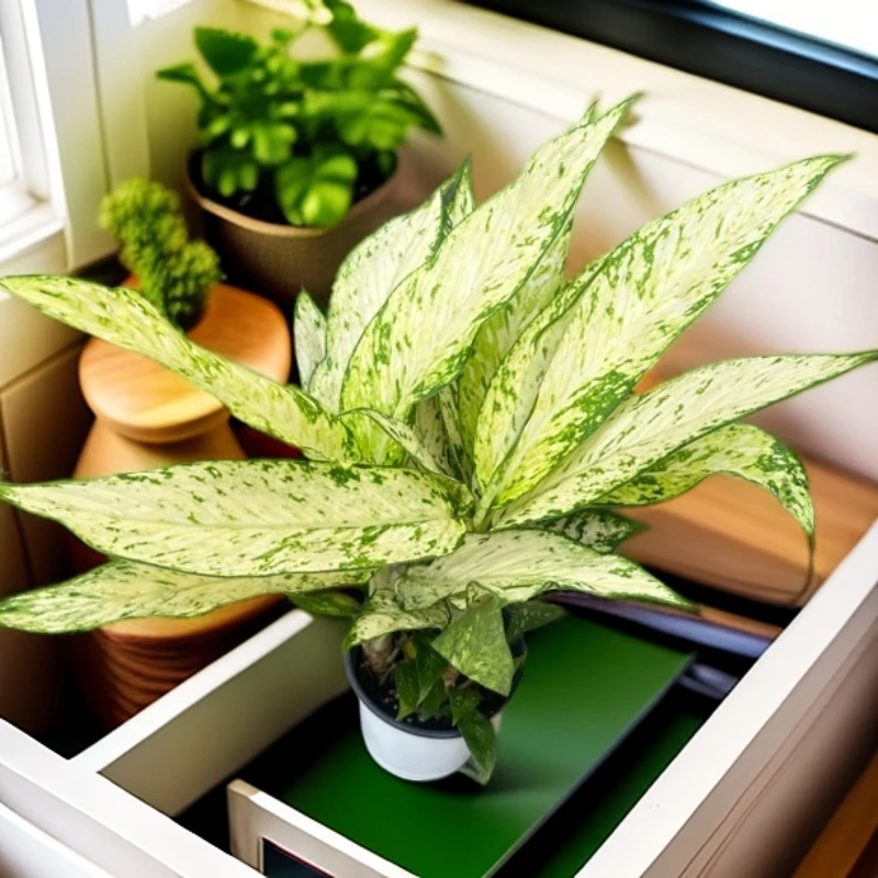 黄金宝玉万年青盆栽室内办公桌面吸甲醛耐旱观叶植物