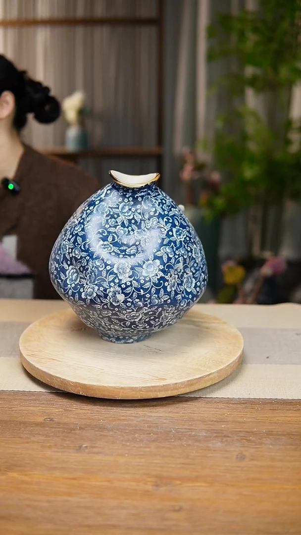 【闪购商品】陶瓷 花器青花瓷芙蓉花大肚