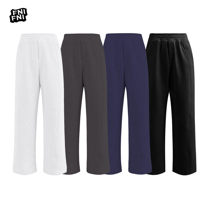 FNI立体剪裁重磅弯刀卫裤男女日常休闲裤宽松直筒裤运动厚款长裤